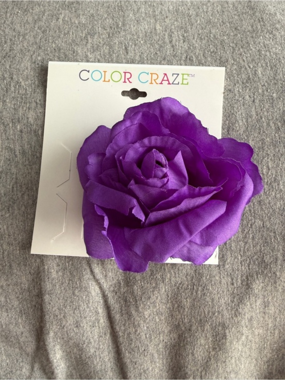 Color Craze Purple Fabric Rose Hair Clip/Pin